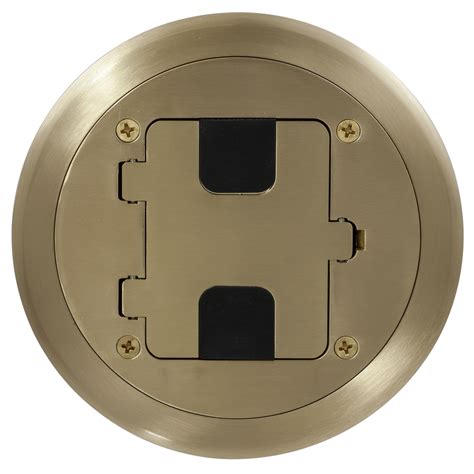 Hubbell RF406BP Floor Box Flng And Door Brass Plated